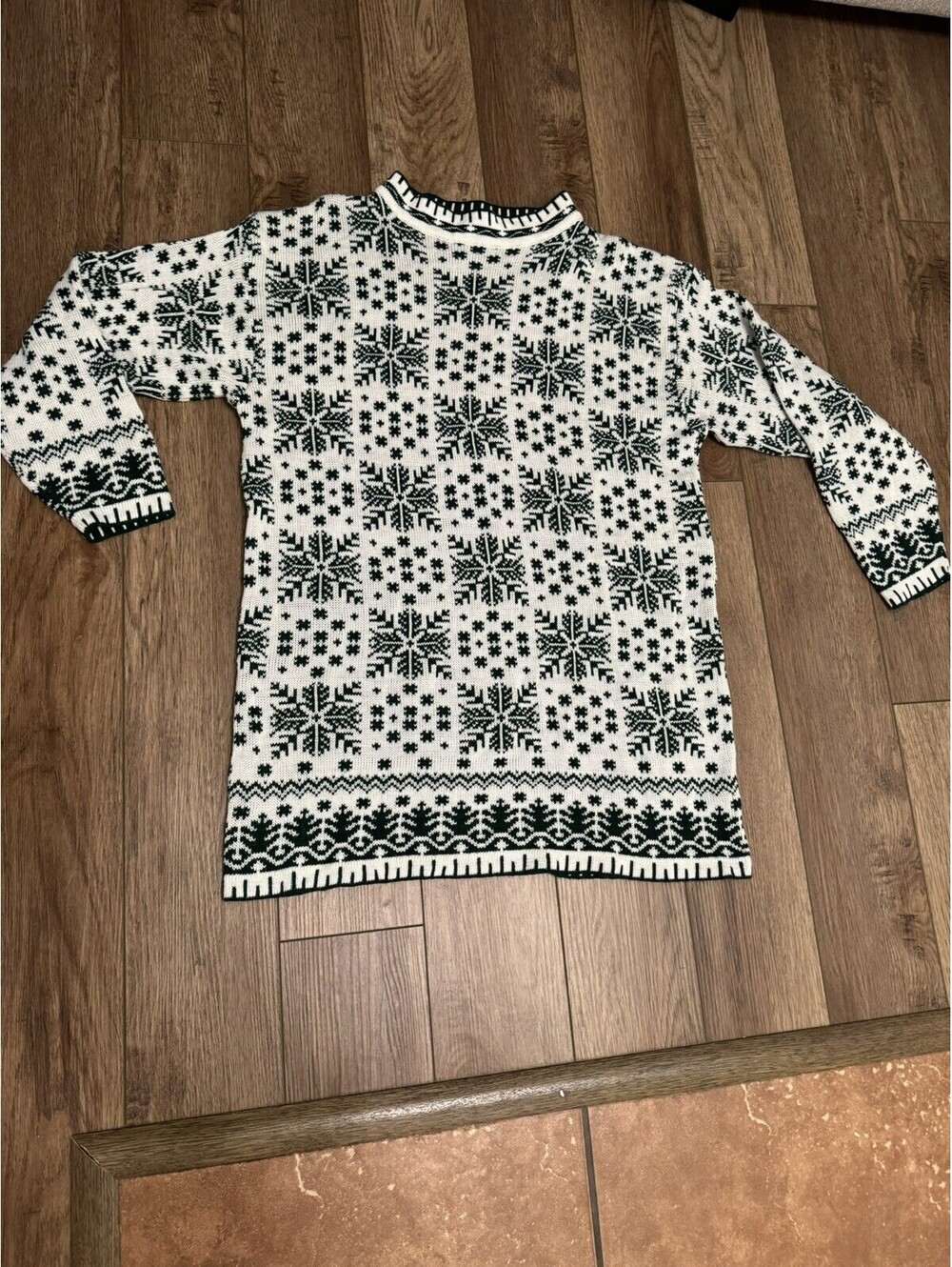 Vtg Venezia Vitale Snowflake Ski Knit Sweater 14/16 L/XL